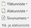 ylä- ja alatunnisteryhmä